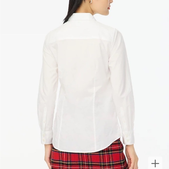 J crew Tartan placket jeweled button-up cotton poplin shirt in signature fit - Picture 3 of 4